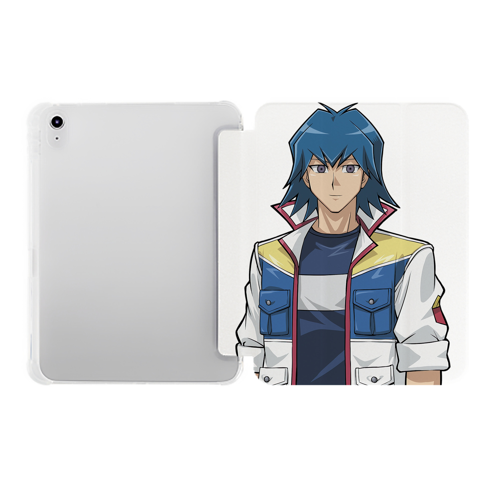 （画像用） 遊☆戯☆王 Yu-Gi-Oh! IPad ケース ペン収納付き 三つ折りスタンド PUレザー×シリコン 対応機種9.5/10.5/10.9インチ